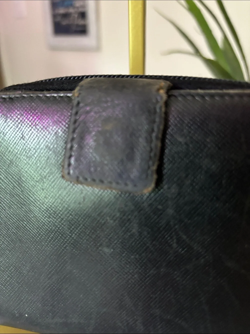 Prada Black Saffiano Leather Zip-Around Wallet